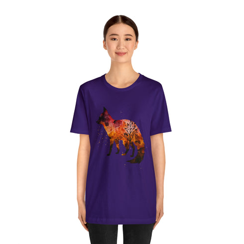 Autumn Fox Silhouette - Short Sleeve Tee